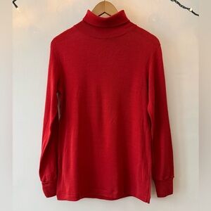 JSA Vintage Wool turtleneck sweater size Large, made in Switzerland Orange/Red
